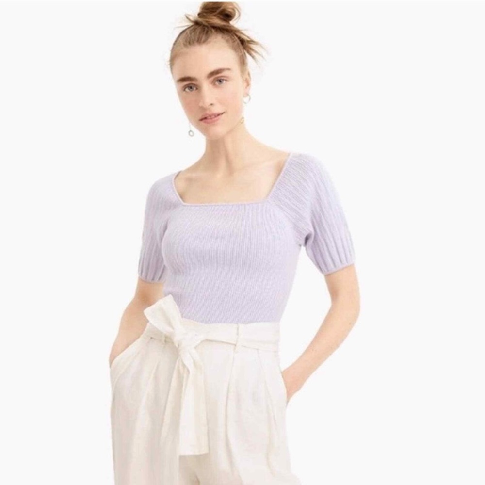 J Crew fitted, lavender short sleeve top